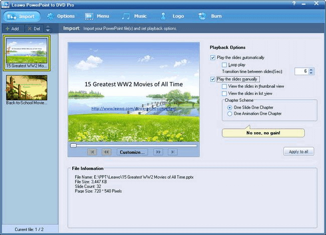 Windows 7 Leawo PowerPoint to DVD Pro 4.7.0.0 full