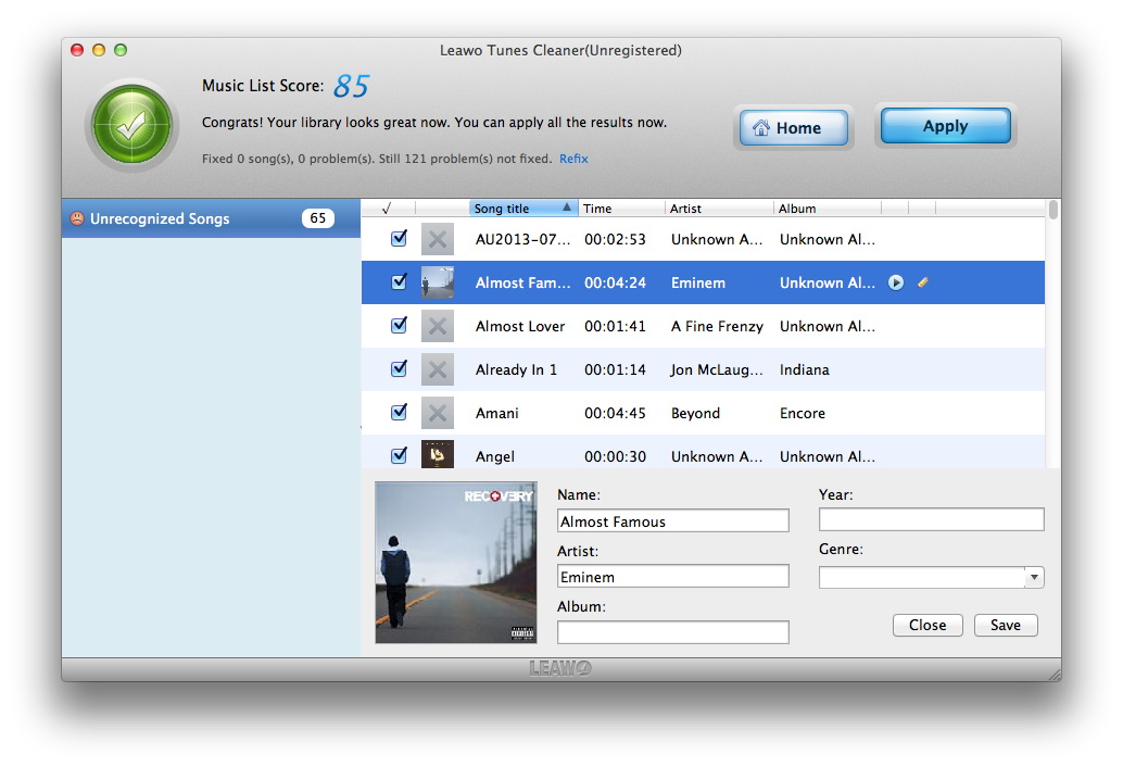 Leawo Tunes Cleaner for Mac - Best iTunes Cleanup Software