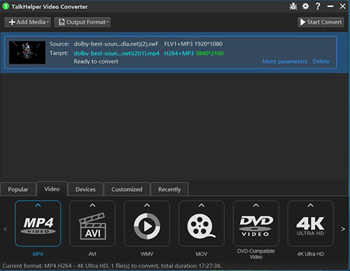 talkhelper-h.264-to-mp4-转换器  