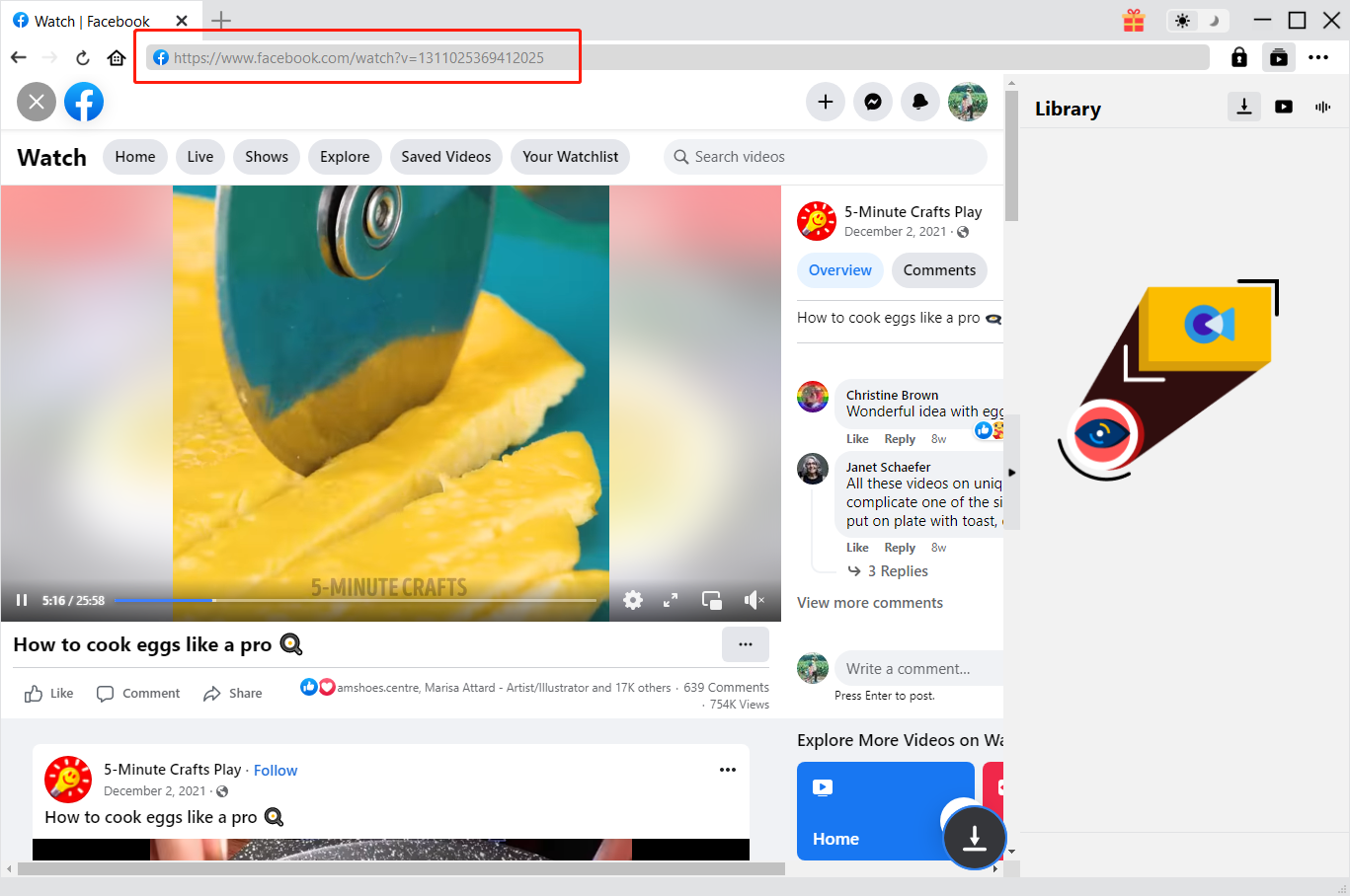 下载 Facebook 视频，查找视频