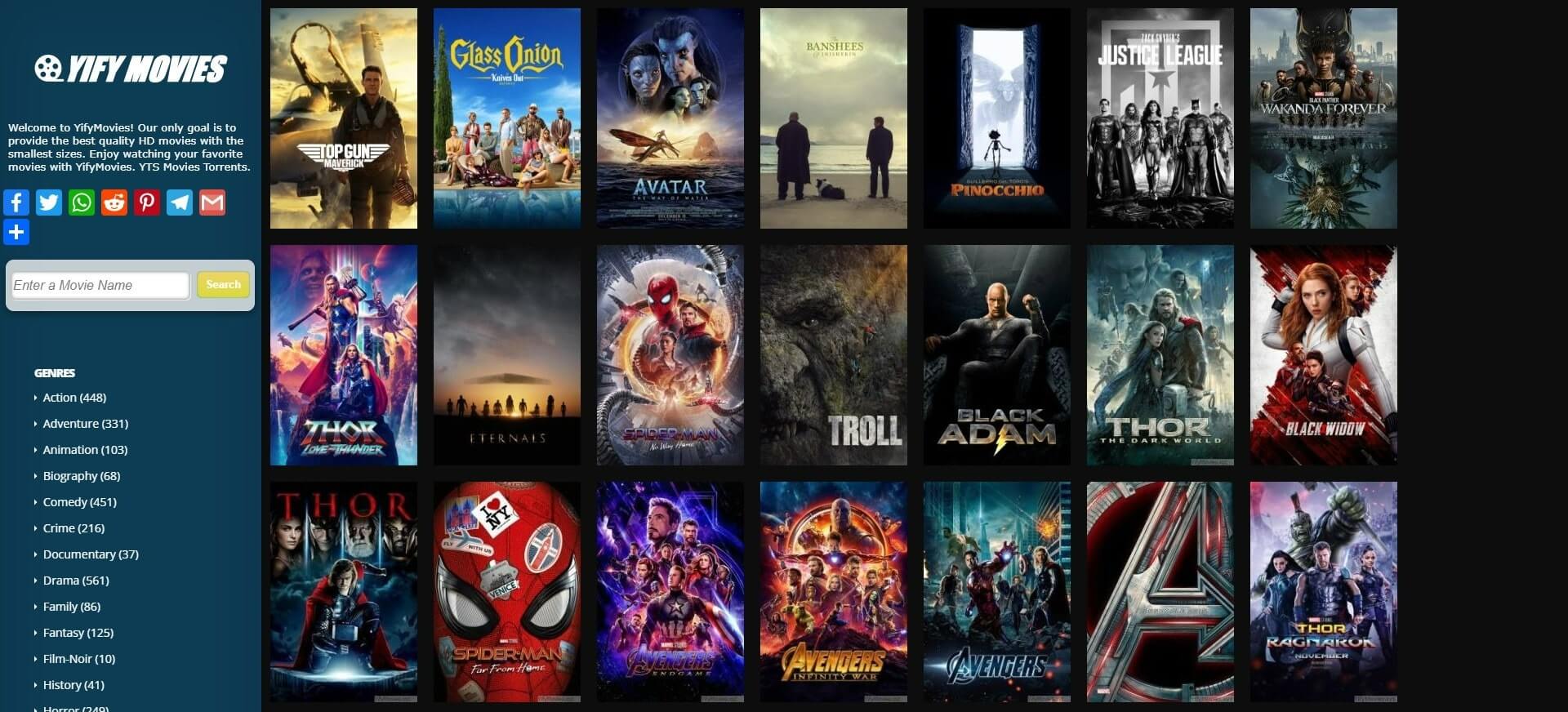  FlixTor 替代方案-YifyMovies  