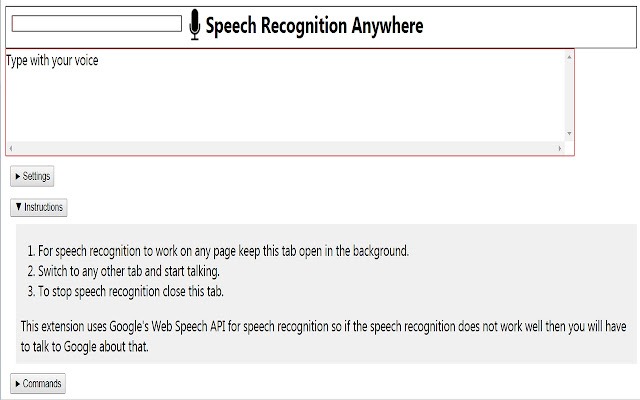 speech recognition extension