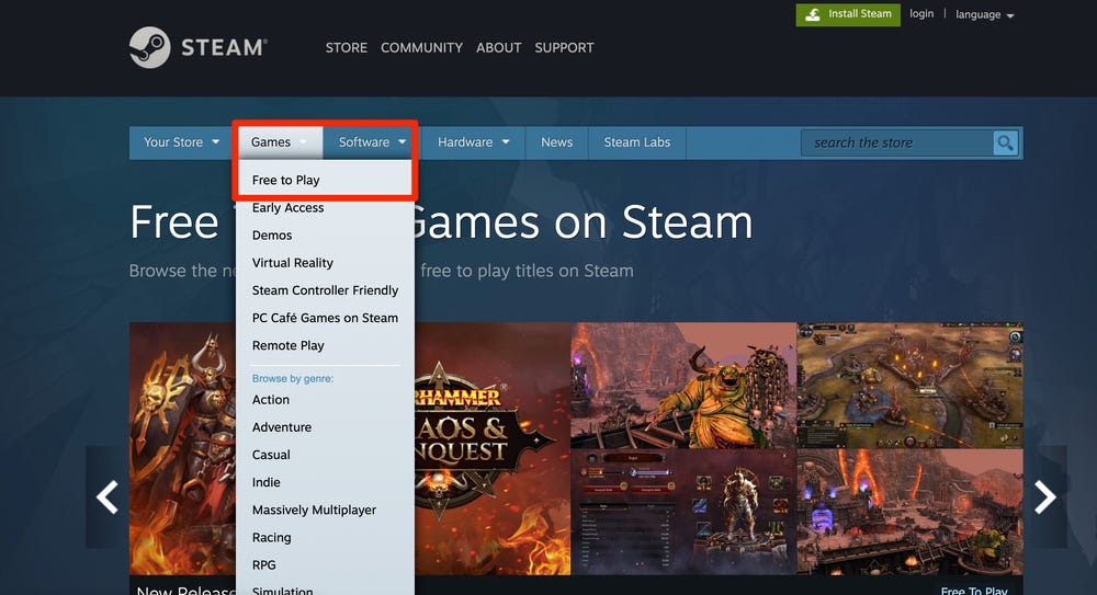 download free games on steam