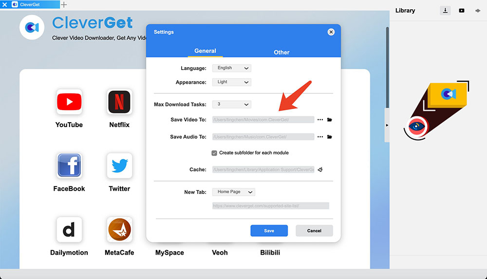  StreamFab-review-CleverGet-set-output-directory  