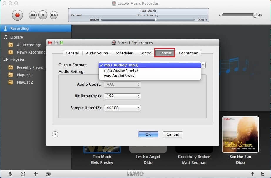  twitter-to-mp3-Recorder-set-output-format  