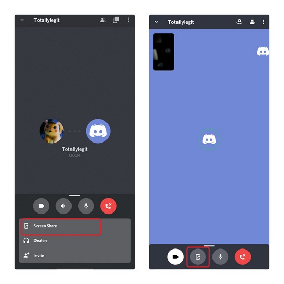 share screen on discord mobile