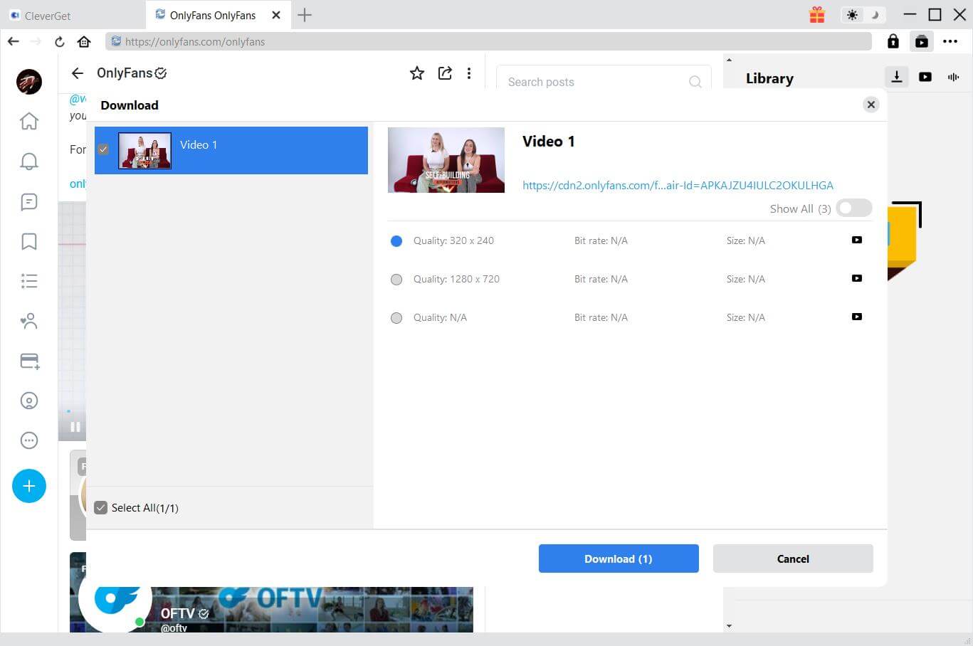 OnlyFans批量下载CleverGet下载视频  