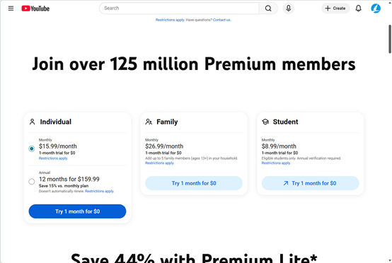 get-youtube-premium-free-trial