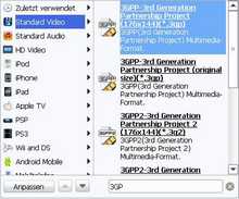3GP auswählen