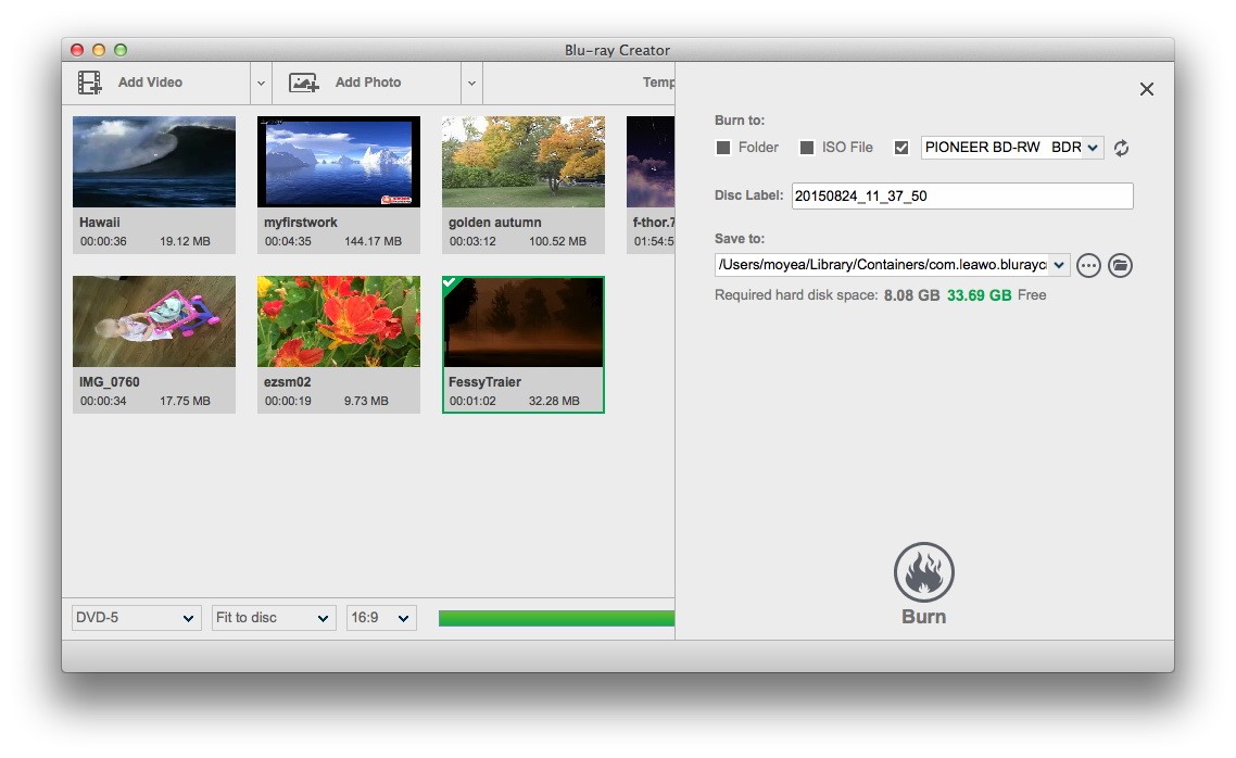 Burn video to DVD on Mac