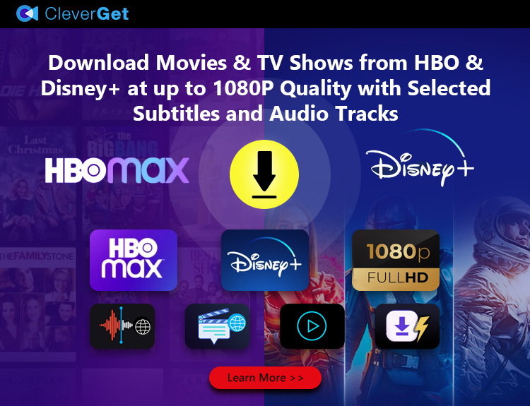 Download Movies & TV Shows from HBO & Disney+ at up to 1080P Quality with Selected Subtitles and Audio Tracks