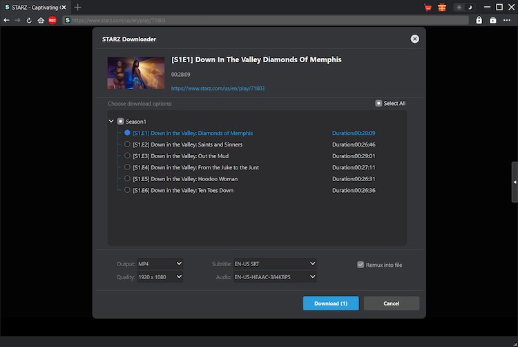 STARZ Downloader Step3