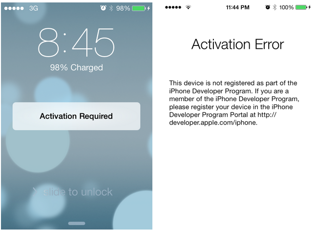 iOS 7 activation error image