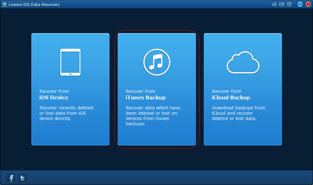 choose Recover from iTunes Backup