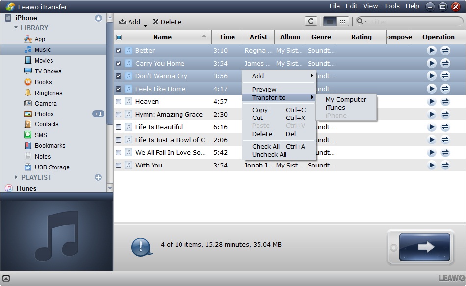iTransfer-select-music-to-transfer-3