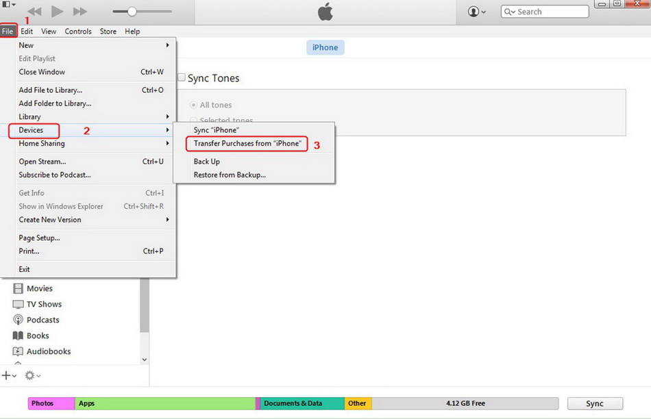 how-to-transfer-ringtone-from-iphone-to-iphone-using-itunes-transfer-purchases-3