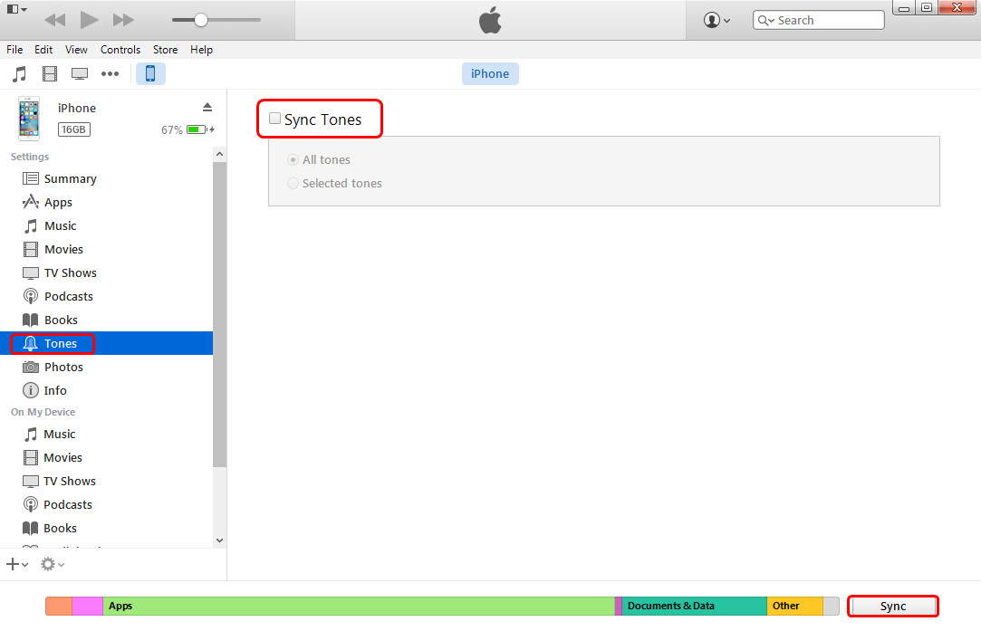 sync iTunes to iPhone