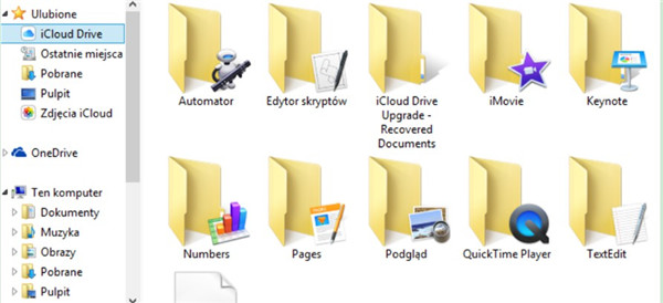 access the folder of iCloud Drive
