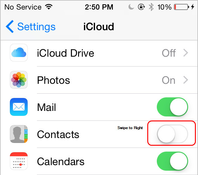 enable icloud contacts