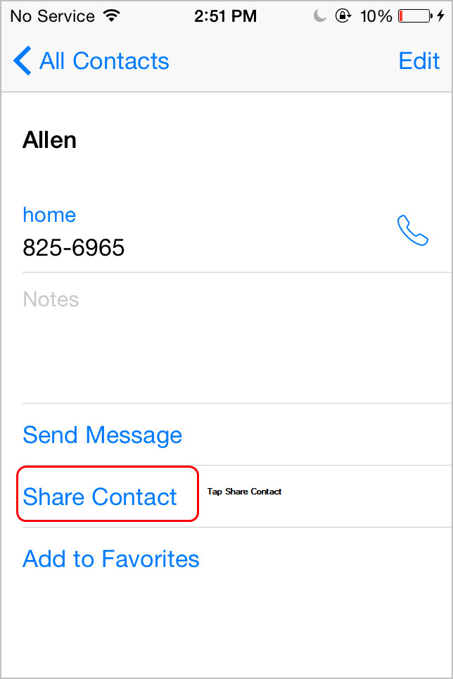 share contact