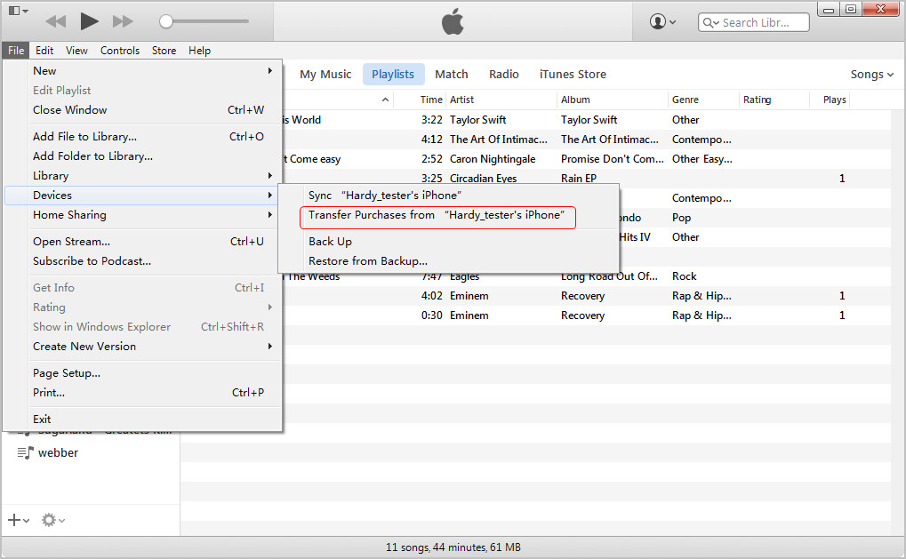 Transfer iTunes Music from iPhone to Android