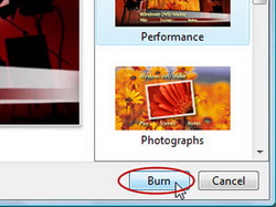 Burn photo slideshow