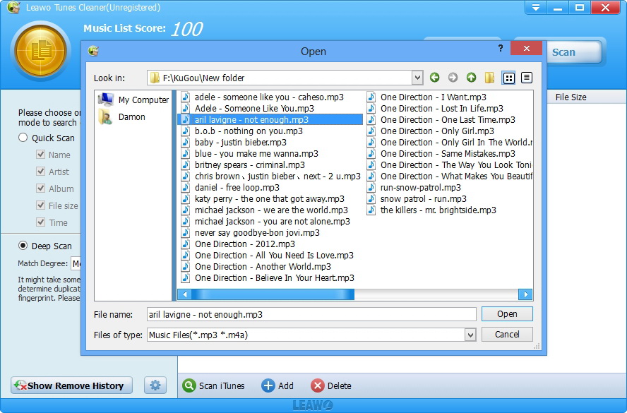 how-to-delete-duplicate-songs-with-Leawo-Tunes-Cleaner-03