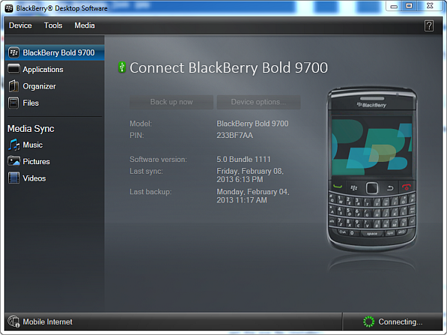 connect your BlackBerry