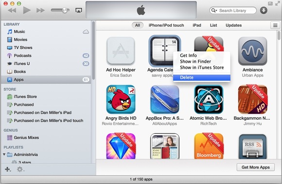 Delete iPad Apps from iTunes