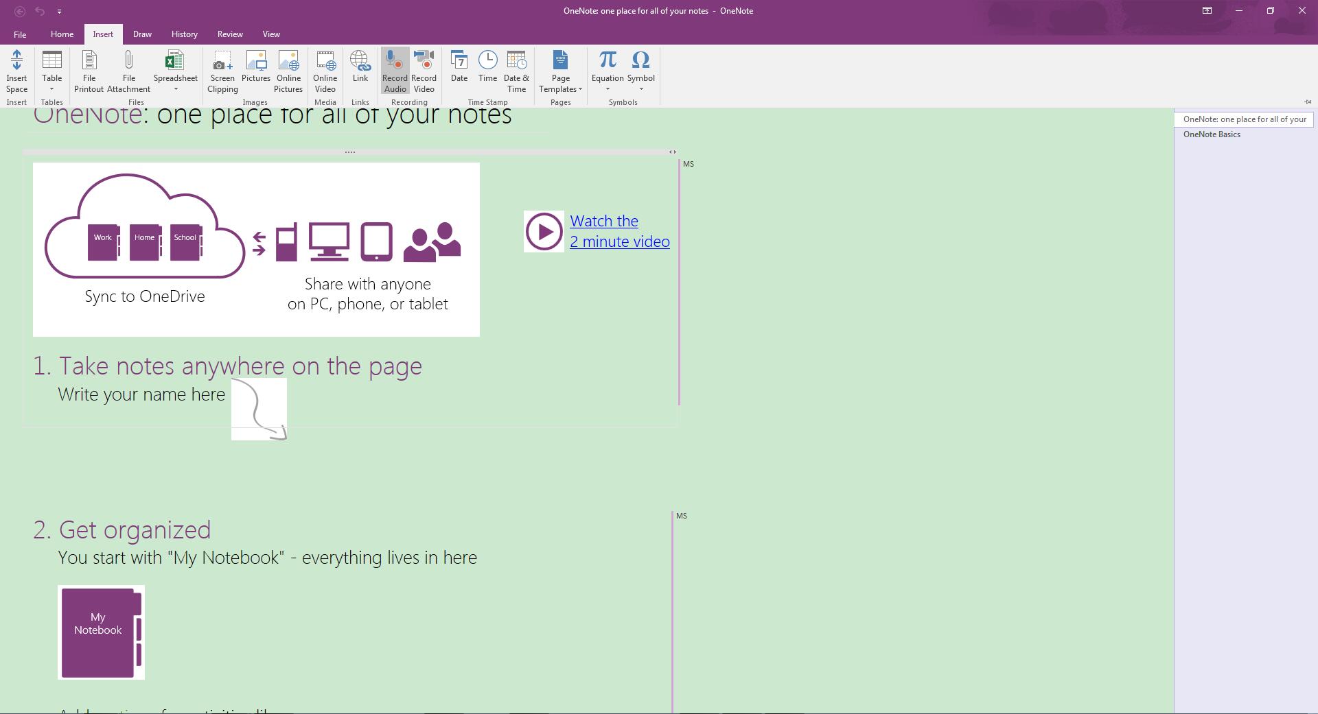 Record lectures with OneNote
