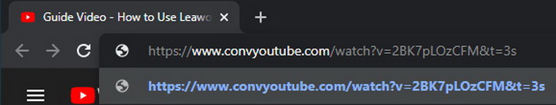 directly add “conv” after “www.” and before “youtube.com” on the YouTube URL