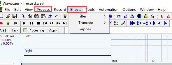 edit audio effect