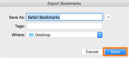 Export iPhone bookmarks