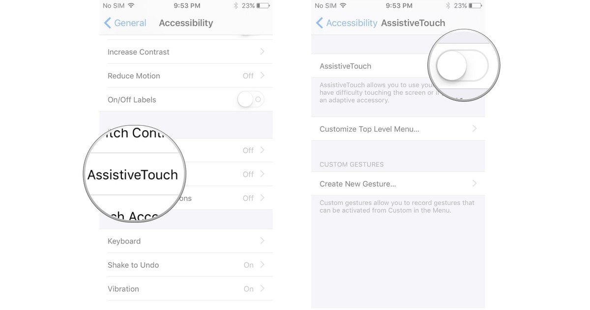 iPhone Gestures-AssistiveTouch