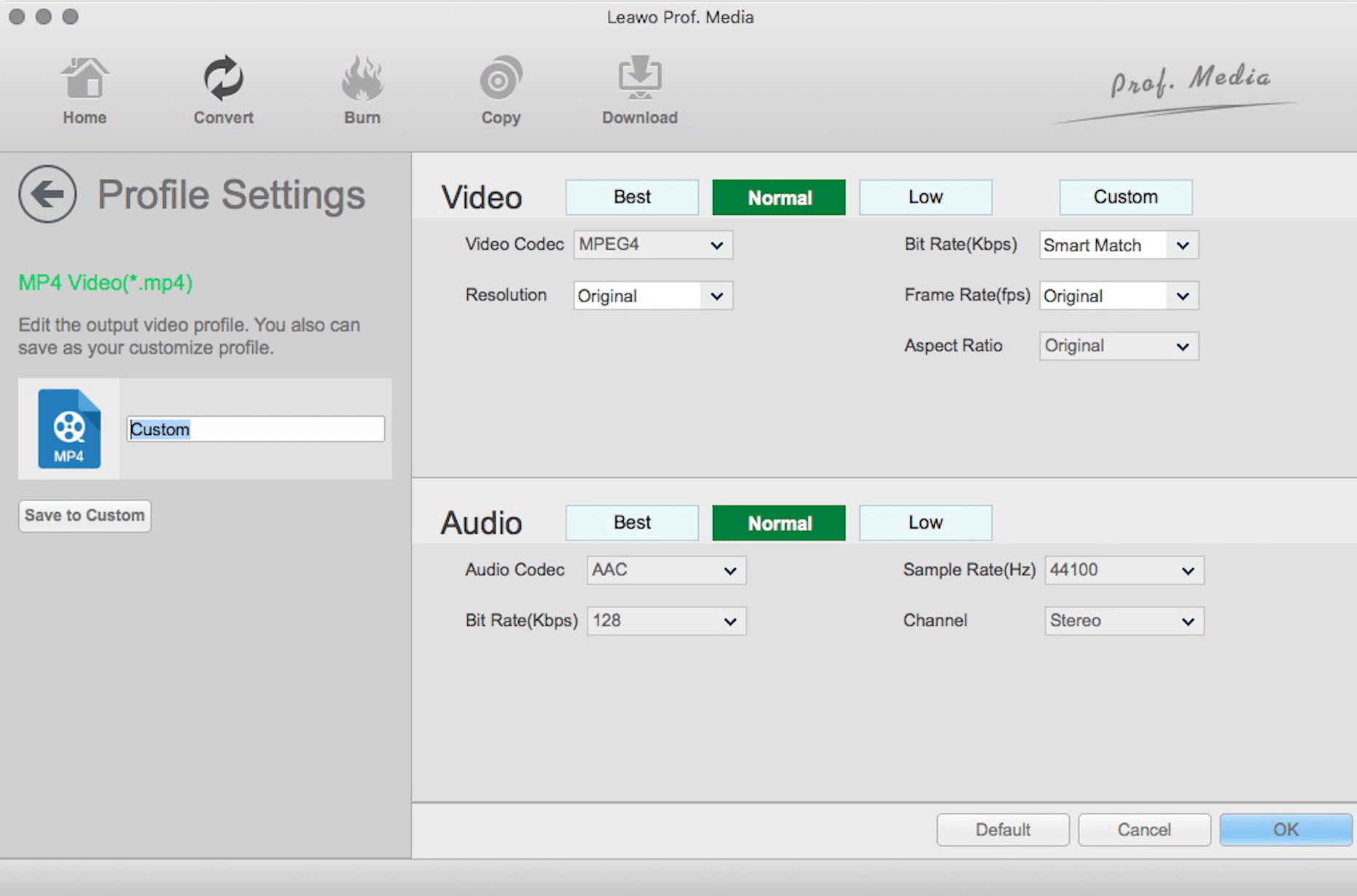 适用于 Mac 的 Windows Media Player 的替代方案转换器设置输出参数 