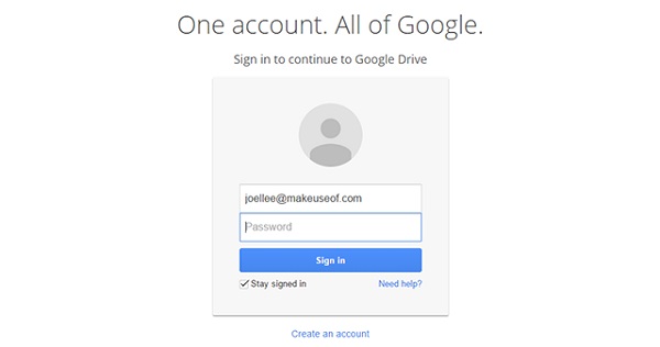 sign in your Google Drive on iPad
