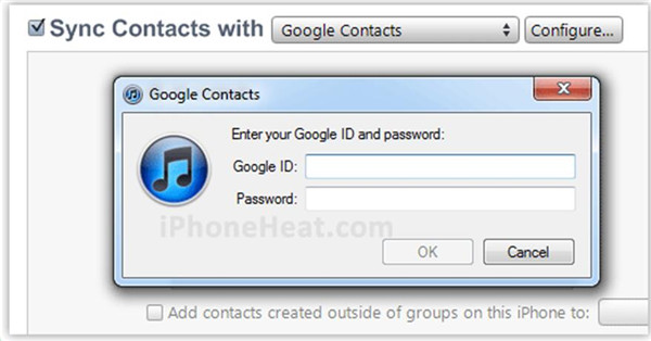 sync Contacts from iPhone to Gmail in iTunes