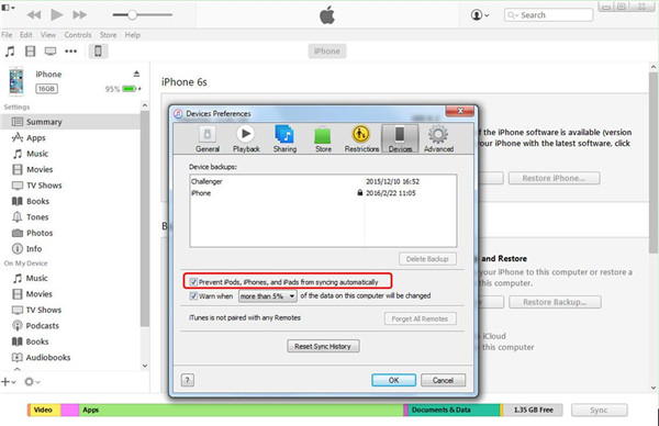 Prevent iPods, iPhones, and iPads from syncing automatically