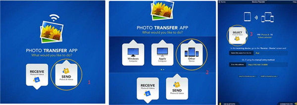 open the Photo Transfer app to select the photos you want to transfer
