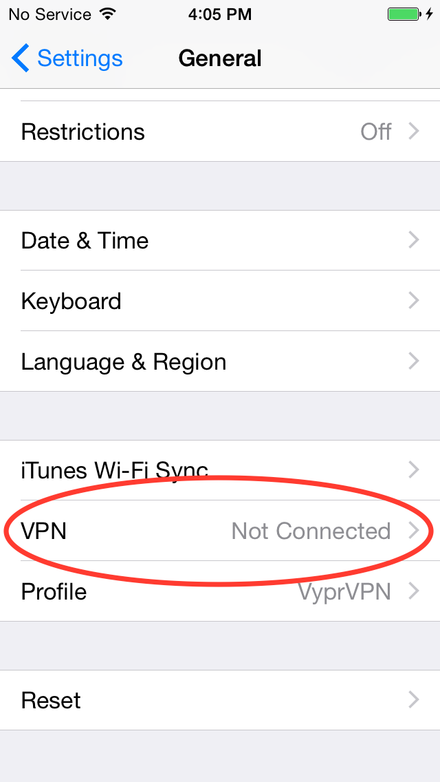per app vpn iphone settings