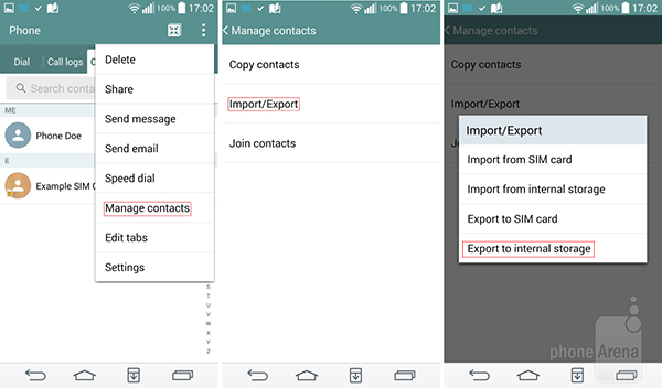 Export LG contacts to the desktop