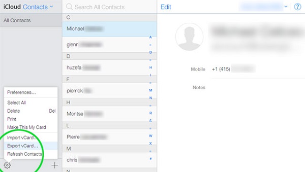get LG contacts on iCloud