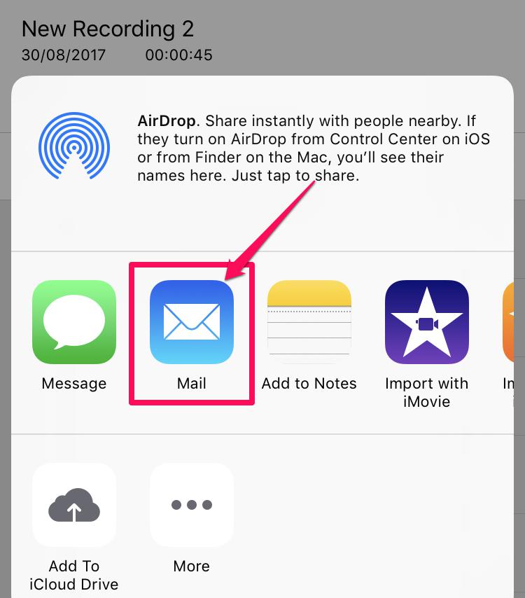Choose the Mail icon and open a new email
