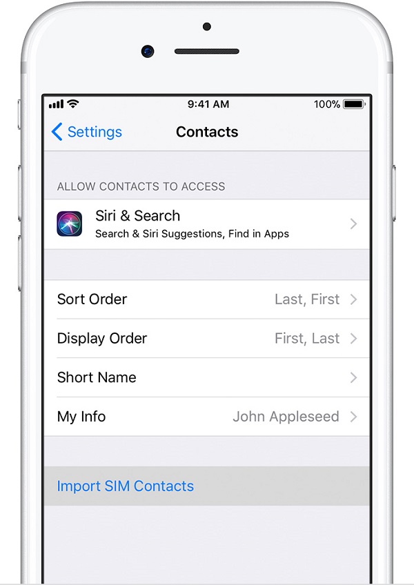 Add Contacts to iPhone 8 from SIM Card