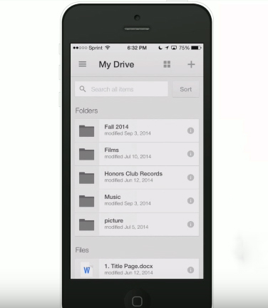 download Google Drive from the App Store and sign in it