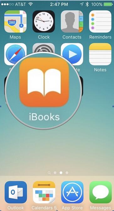 Tap iBooks app on iPhone