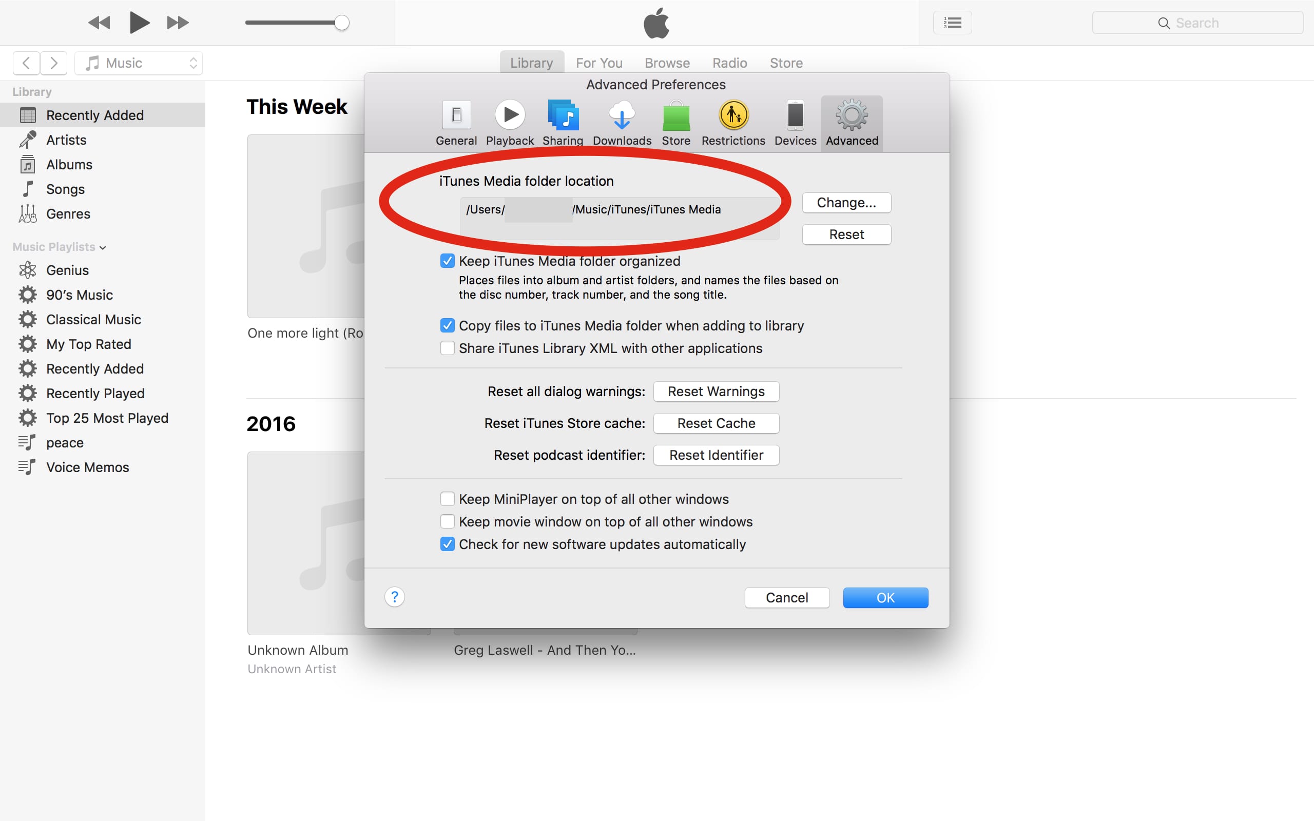 navigate to the iTunes Media folder