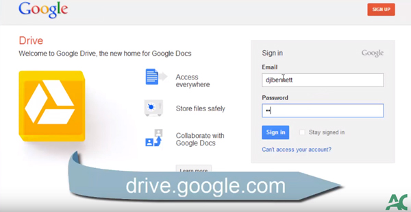 sign in Google Drive
