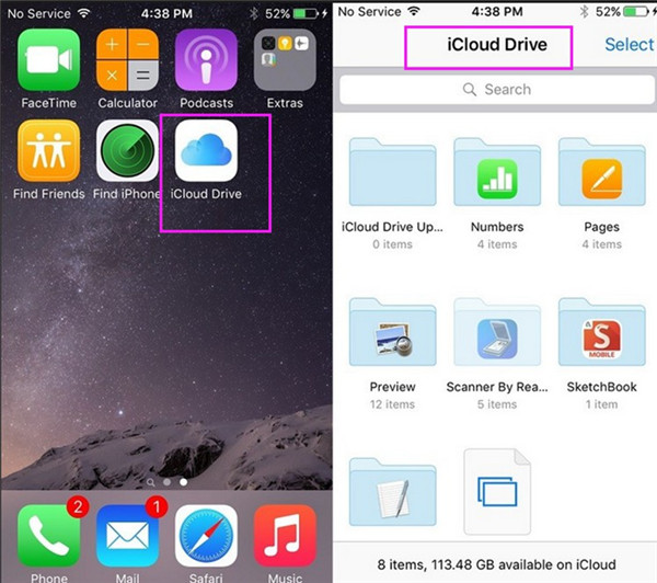click on the iCloud Drive app