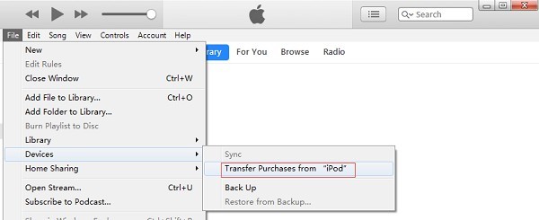 Transfer Purchases from iPod
